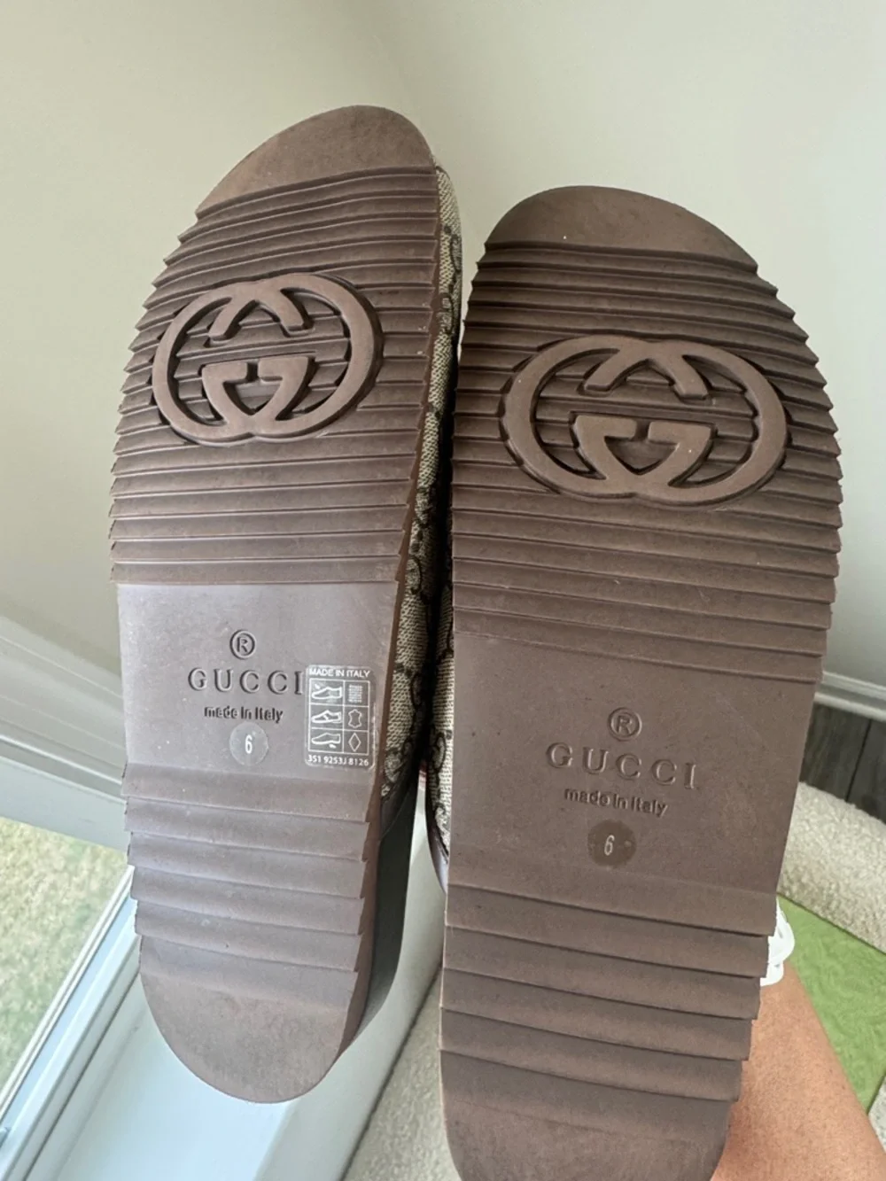 1000% Authentic Gucci Brown/Beige GG Canvas Horsebit Mule Size 9 - Picture 3 of 8